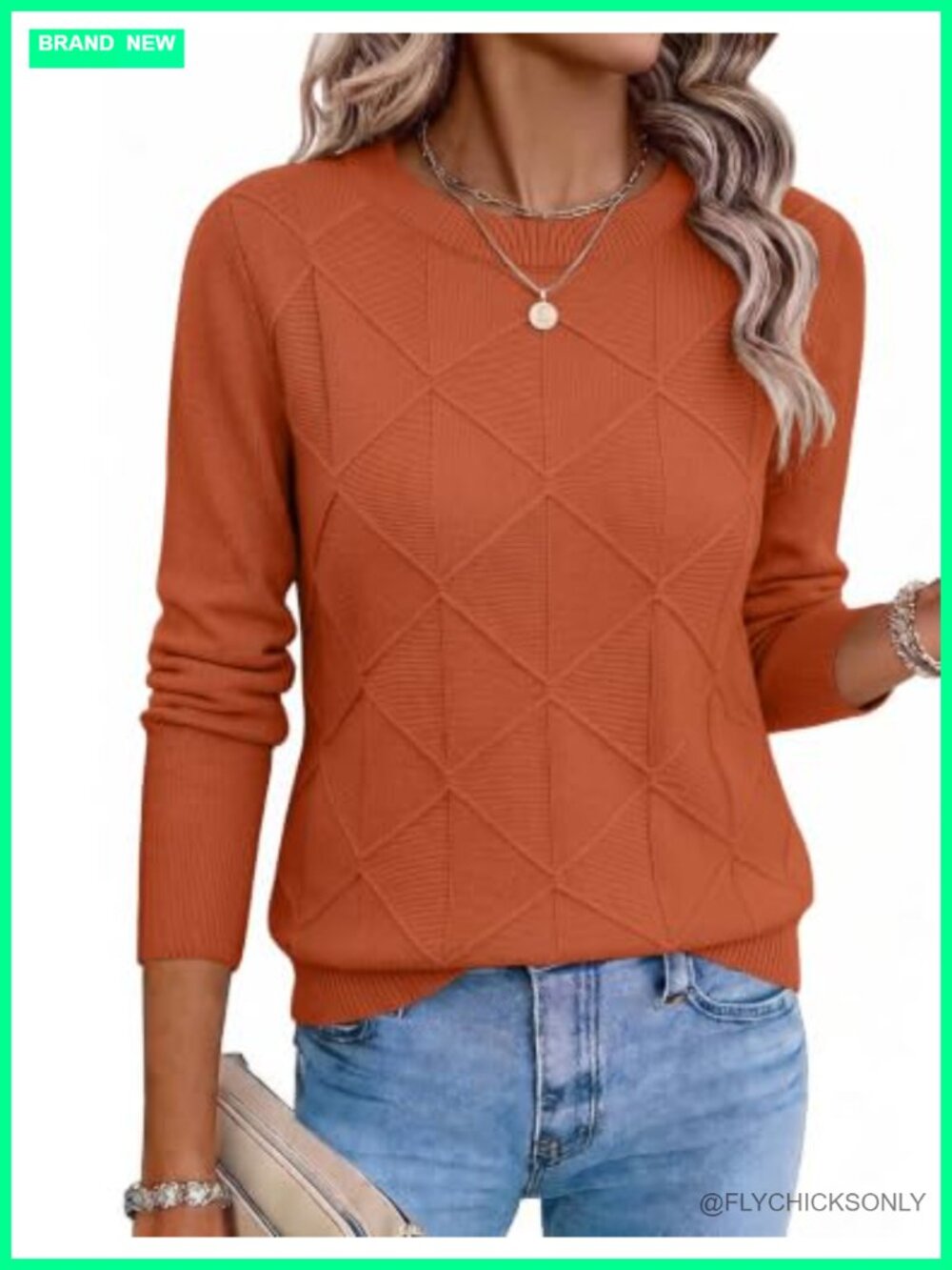 Zeagoo Womens Cable Knit Crewneck Long Sleeve Pullover Sweater